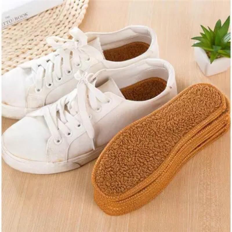 1 Pair Winter Thick Soft Warm Plush Breathable Insoles Unisex Wool Felt Insole