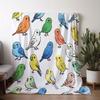 1pc Vintage Style Cartoon Bird Print Flannel Blanket, Soft And Comfortable All-Season Blanket, Suitable for Sofa, Bed, Office,