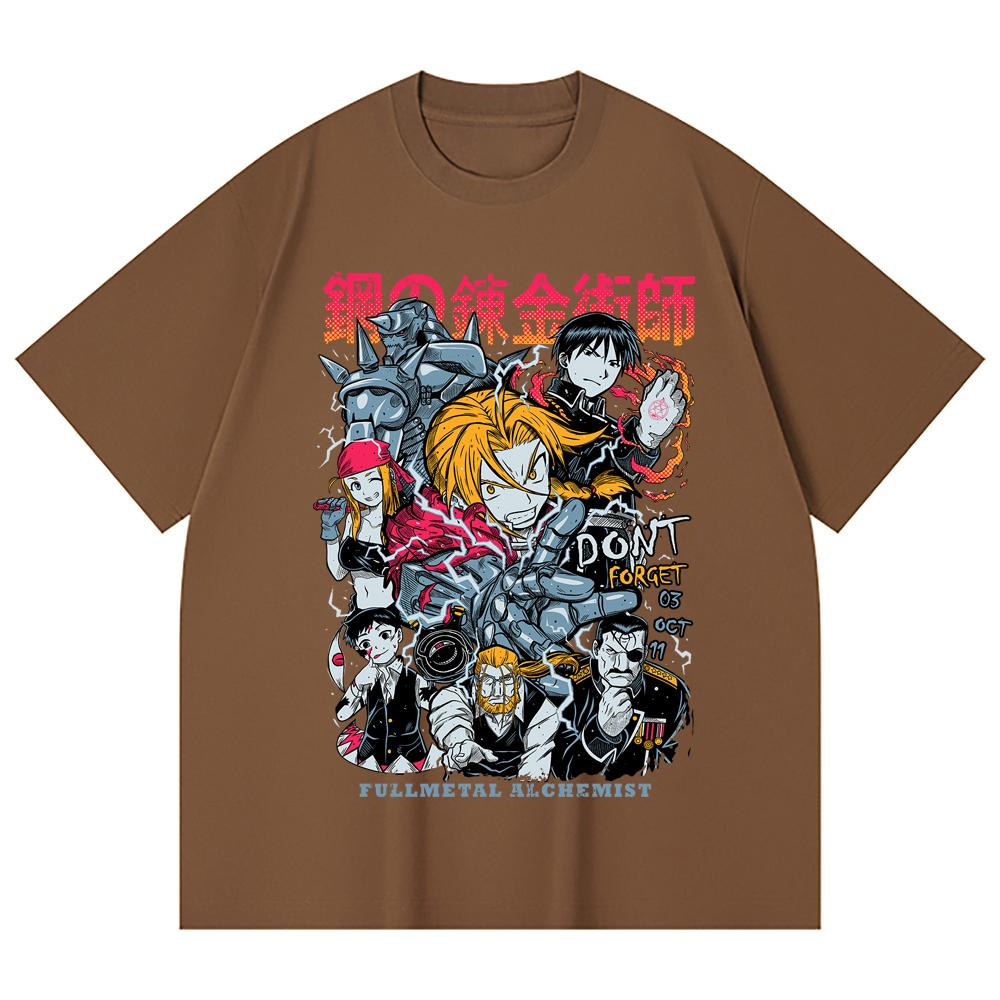 230 Gsm 100% Cotton Fullmetal Alchemist V1 Print Unisex Heavy Cotton T Shirt