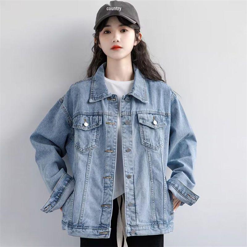 Women's Retro Denim Jacket - 2023 Spring & Autumn, Loose Fit, All-Match, Trendy Top