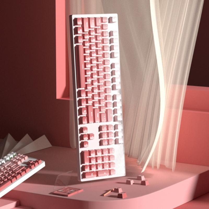 104 Keycaps Translucent Double-Shot PBT Keycaps Backlit ForCherry Mechanical Keyboard Hes 61 87 104 Compatible