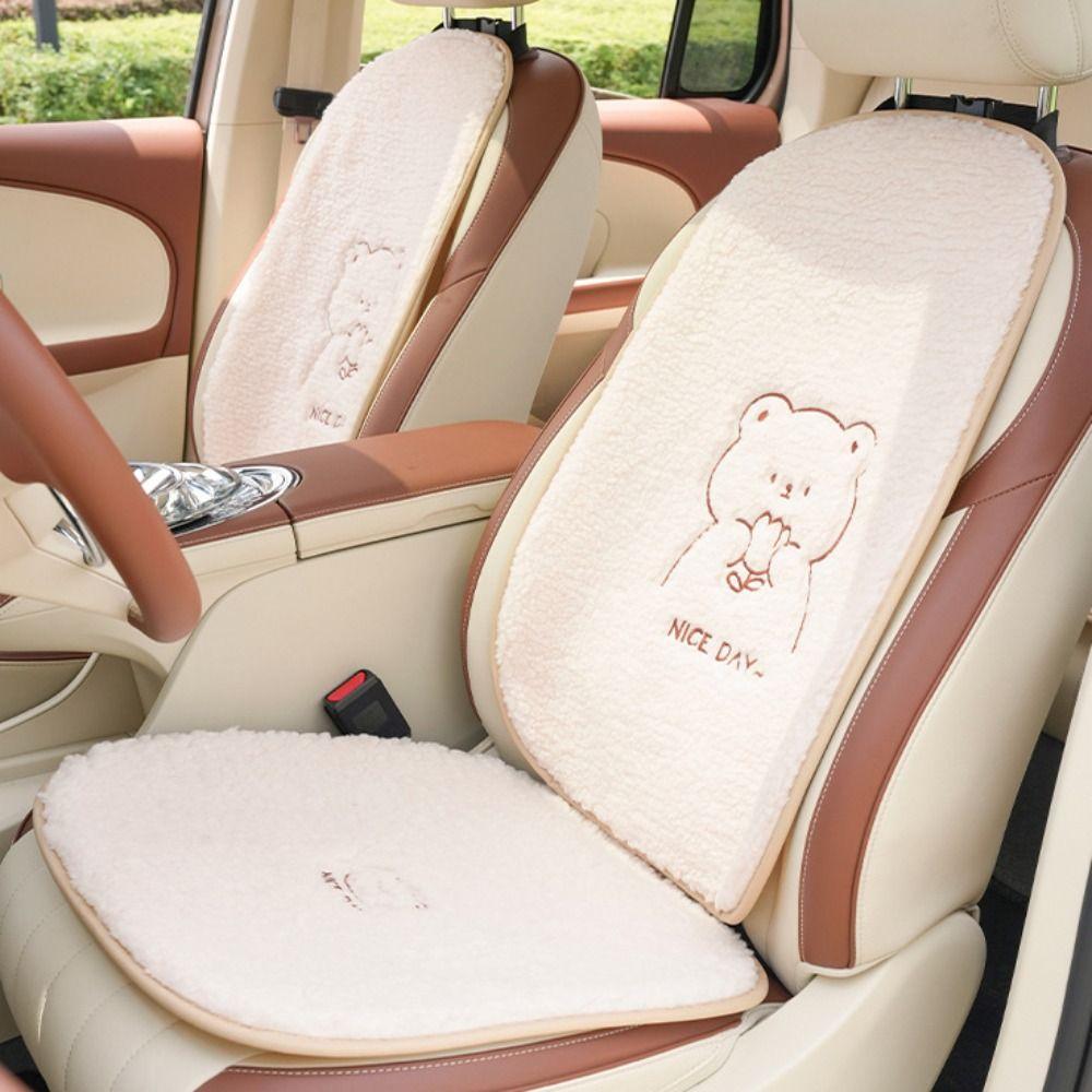 Cartoon Winter Seat Cushion Anti Slip Bear Car Cushion Comfortable Car Warm Seat Cushion Drive
