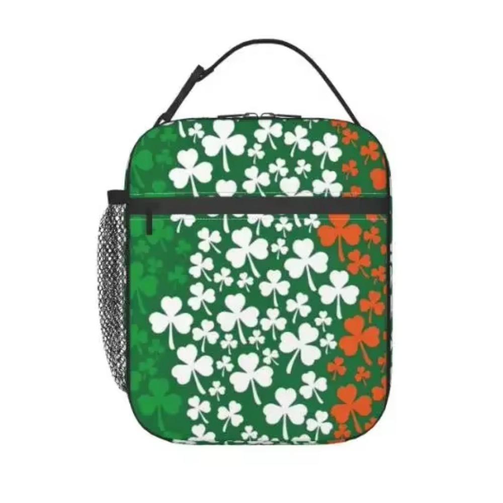 3D St.patrick Day Clovers Insulated Lunch Bag Many Green Clover Lunch Box Lunch Bag for Women Food Tote Bags Reusable