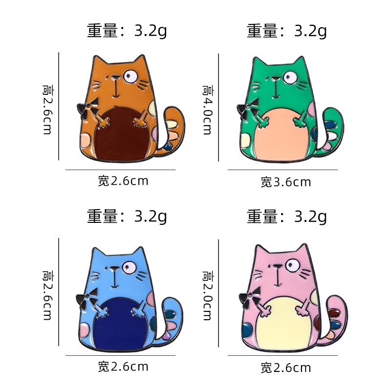 Fashion Cute Colored Spotted Kitten Brooch Creative Cute Cat Pin Clothing Animal Accessories