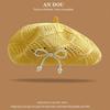 Summer Painter Hat Knitted Lady Pumpkin Hats Korean Hollow Beret Hat