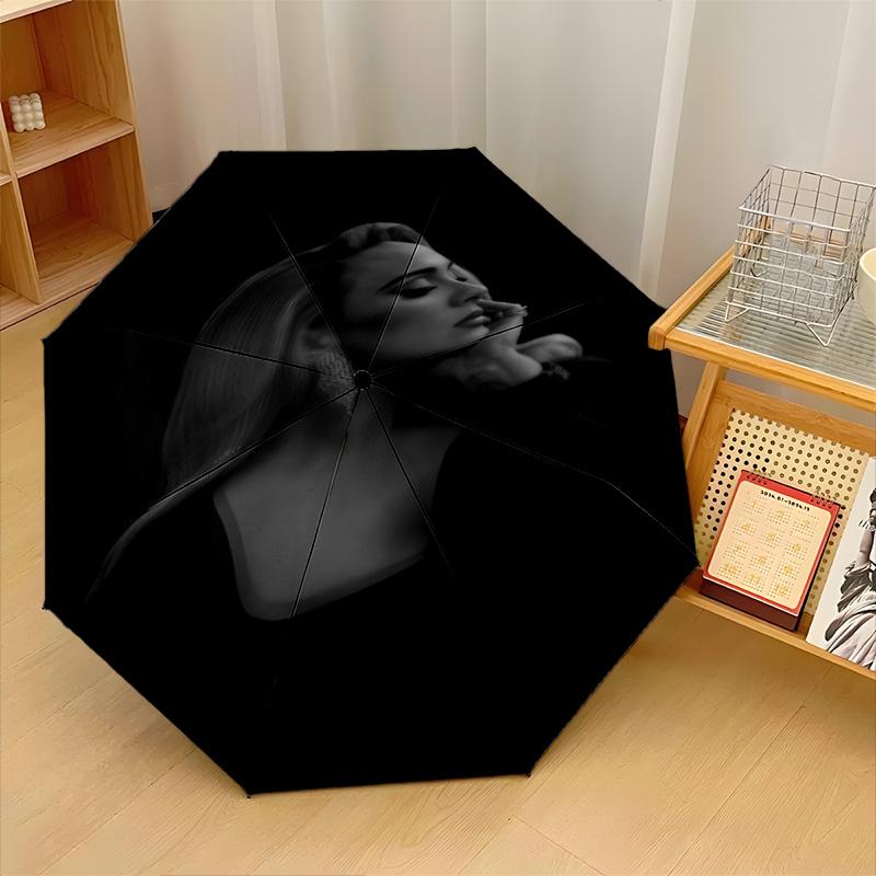 Adele Print 8?Ribs Automatic Umbrella Wind Resistant Lightweight Folding Umbrella For Outdoor Travel