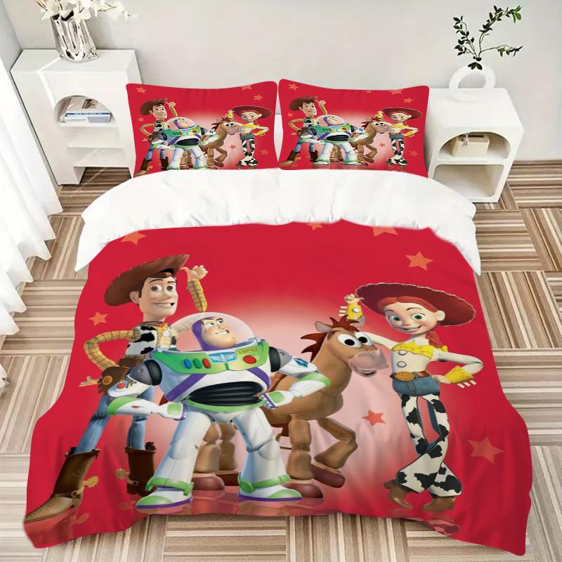 Toy Story Characters Print 3Pcs Bedding Setduvet Cover With 2 Bedropillowcase Home Birthday Gift