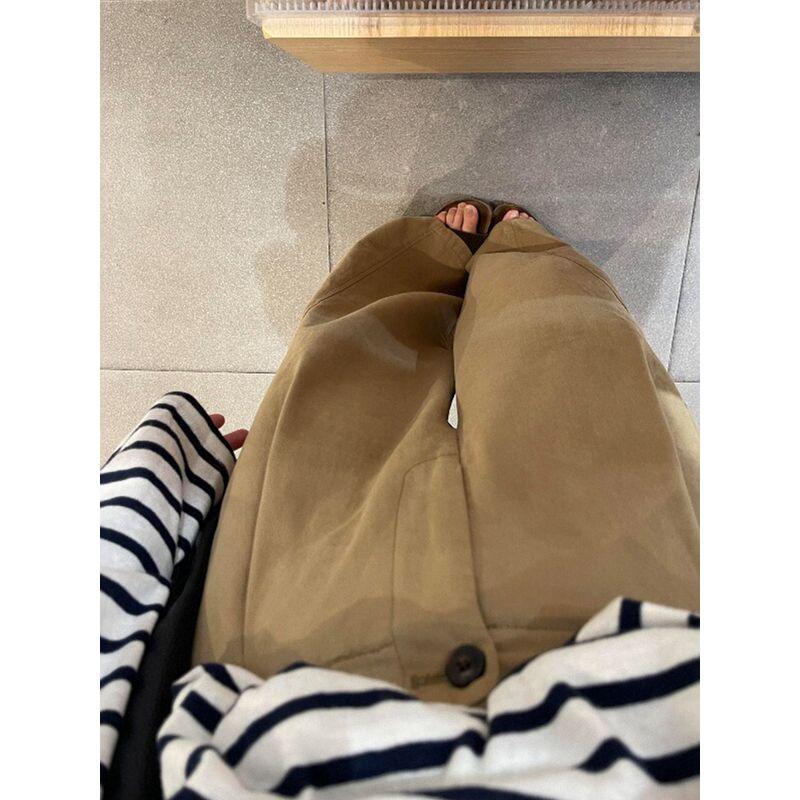 2026 Super Stylish Workwear Pants in Khaki, Wide-Leg, Slimming, Plus Size, Japanese Style, Relaxed and Lazy Vibe Pants for Spring