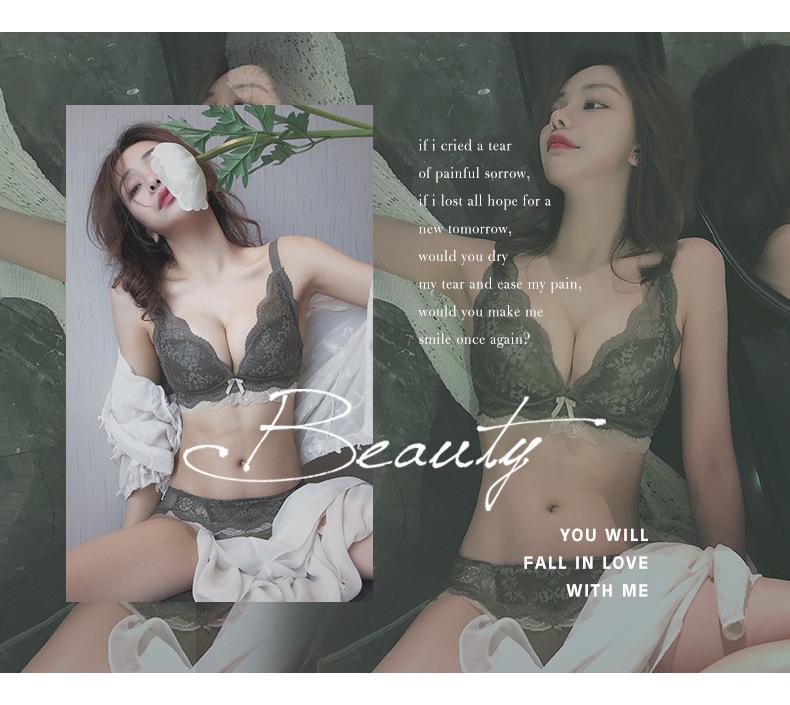 Sexy Lace French Bra & Panty Set: Enhances Small Bust, Reduces Side Boobs, Anti-Sag, Shaping
