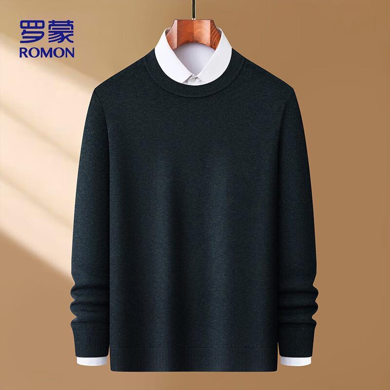 Romon Men's Autumn/Winter Round Neck Knit Sweater