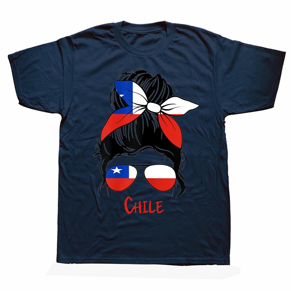 Roliga Chilenska Chile Flick Flagga T-shirts Sommarstil Grafisk Bomull Streetwear Kortärmad Födelsedagspresenter T-shirt Herrkläder