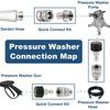 A84X-Stainless Steel Pressure Washer Quick Connect Kit,M22 14Mm To 3/8In Quick Connect,3/4In To 1/2In Quick Release Adapter Dura