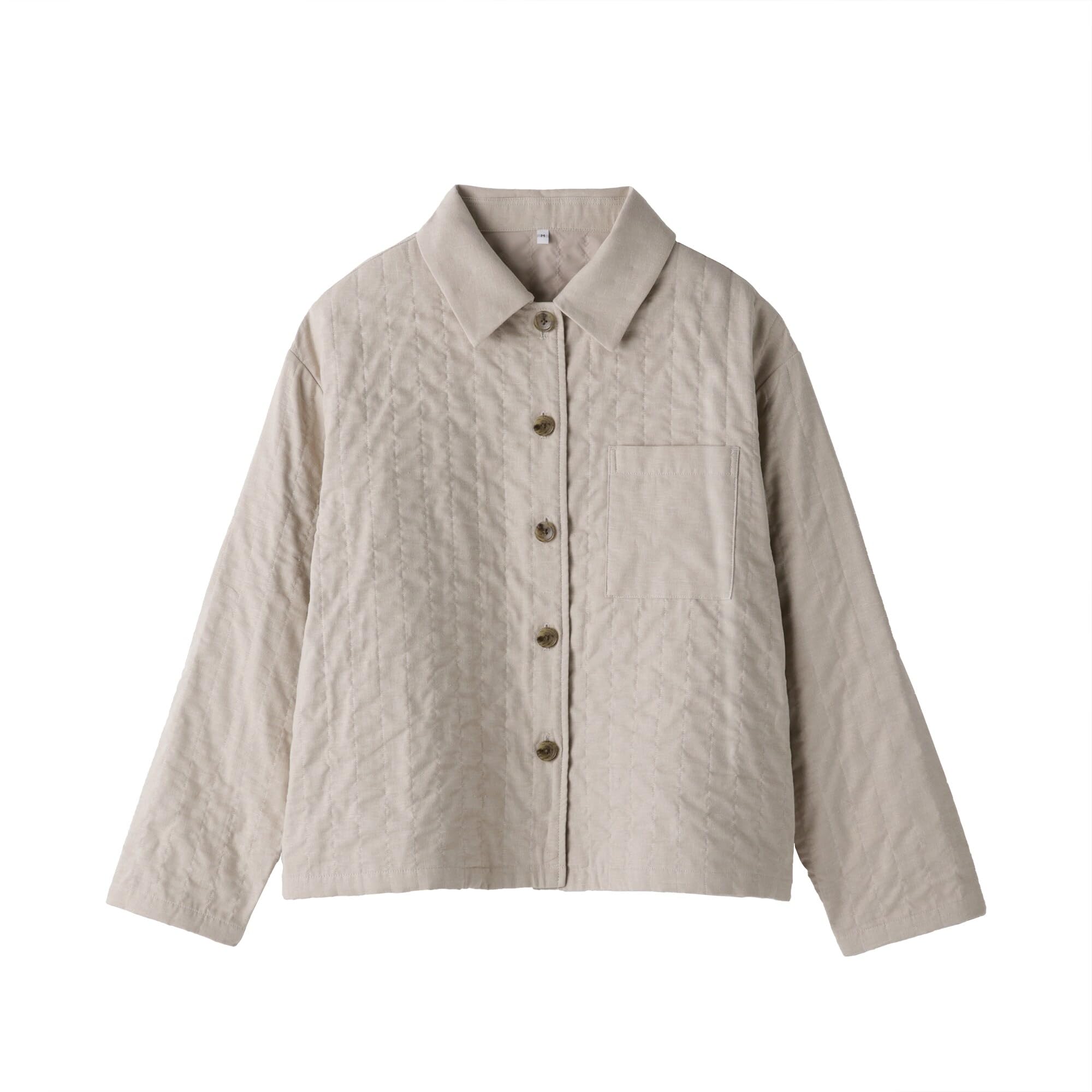 

MUJI Kapok Blend Double Gauze Quilted Light Size M Women s Jacket, Beige, (BD103A5S)