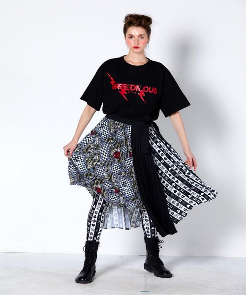 Greedius Print Austere Pleated Skirt