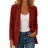 Women's Long Sleeve Button Front Lapel Jacket