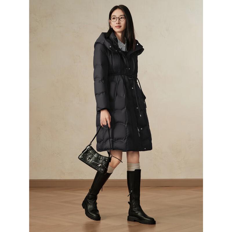 Juzhi Annakou Icefield Series Women's Hooded Mid-length Goose Down Puffer Jacket