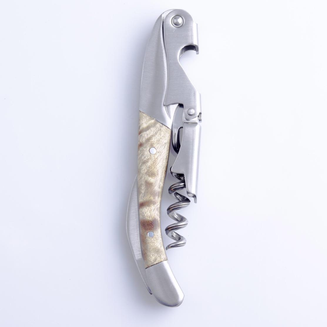 Stainless Steel red Wine Beer Bottle Opener Cork Screw wood Multi function seahorse safe cut Kitchen Bar Tools