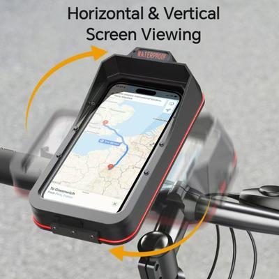 Držiak na telefón na bicykel so slnečnou clonou, krytom proti dažďu, vodotesný, s citlivou dotykovou obrazovkou, držiak na mobilný telefón na riadidlá motocykla/bicykla, cyklistické príslušenstvo