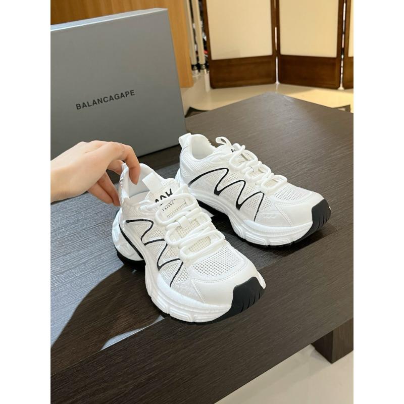 Leather platform dad shoes women's mesh thin new summer breathable versatile casual sports muffin shoes tide