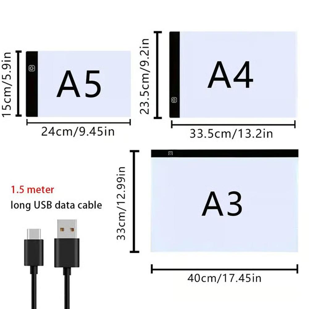 A3 A4 A5 Light Pad Kit Light Board for Accessories Diamond Art Sketching Art Light Board