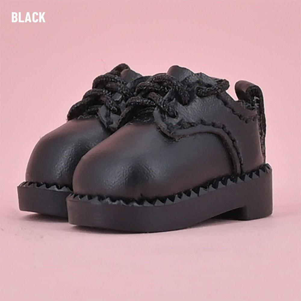 

obitsu11GSCbody9OB11 Handmade for 1/11 OB11 New Casual Leather Shoes Doll Boots Cowhide Dolls Shoes чорний
