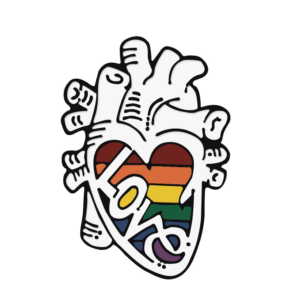 Cartoon Organ Brooch Set: Heart, Brain, Lung - Medical-Themed Alloy Badge for Clothing Decoration