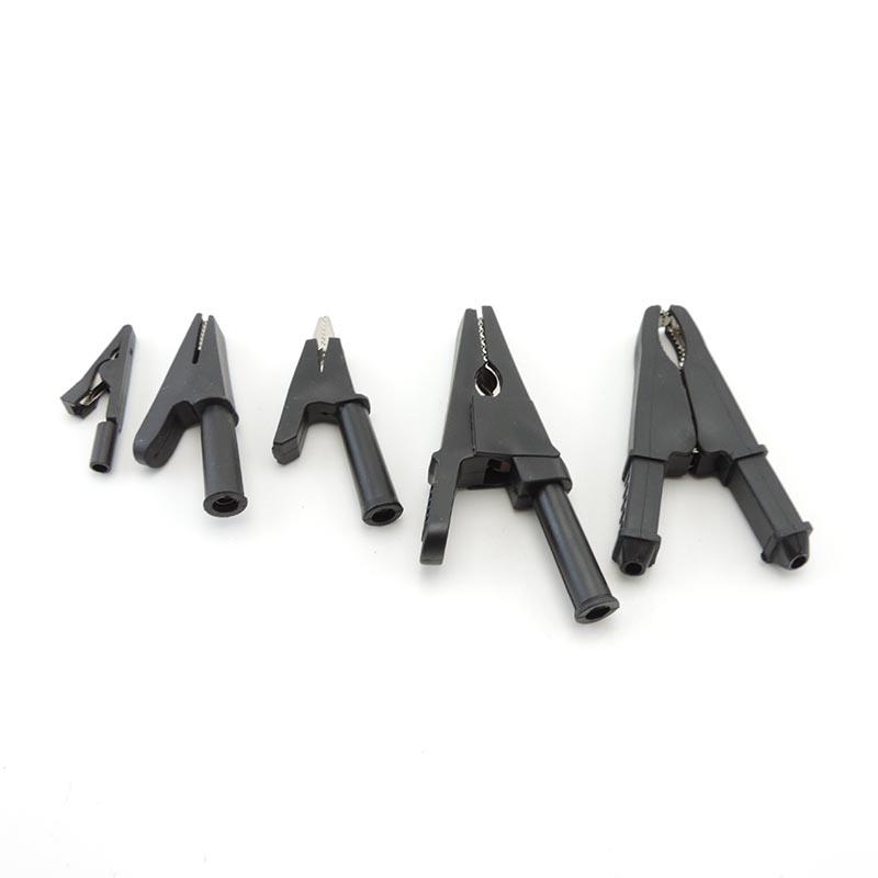 Alligator Clip Insulated Crocodile Clamps Adapter Battery Clip Fits for Welding 2mm 4mm Banana Plug Test Lead Black Color