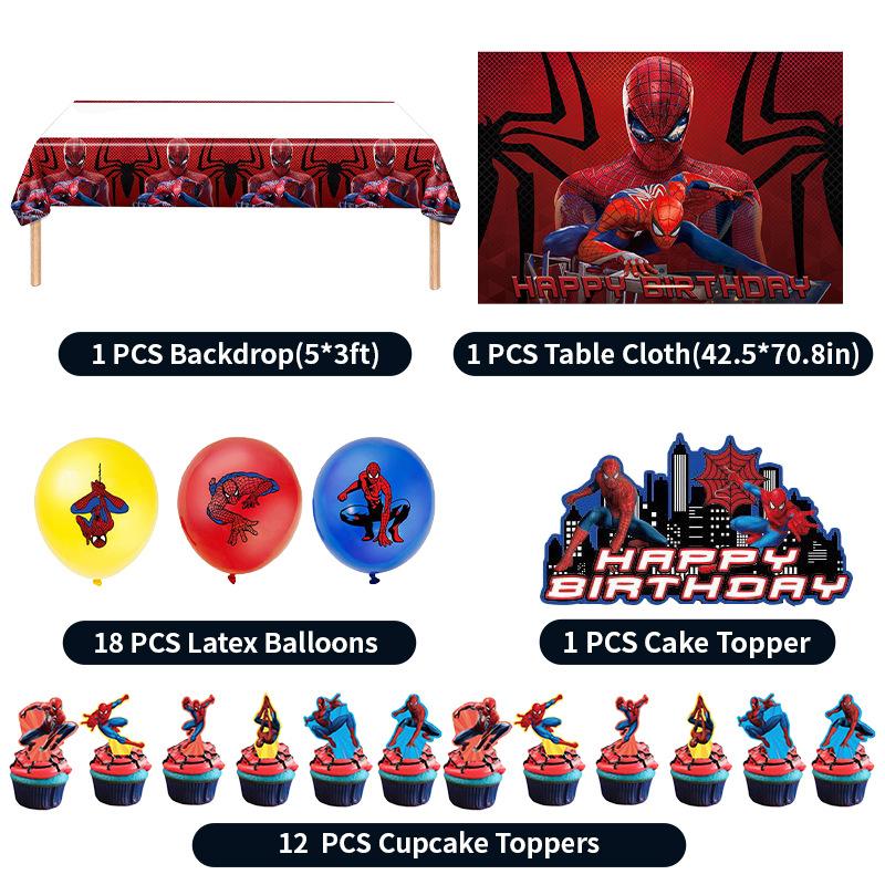 Birthday Superhero Party Tablecloth Balloon Cake Power Strip Background Cloth Set Party Decoration