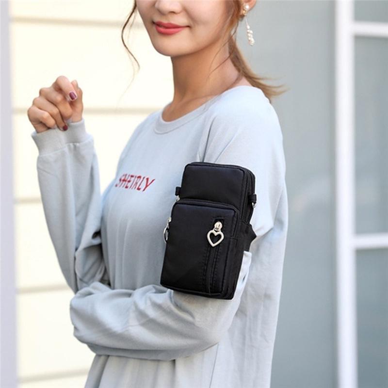 Women Nylon Shoulder Bag Wallet Phone Bag Mini Crossbody Messenger Bag Travel Passport Purse