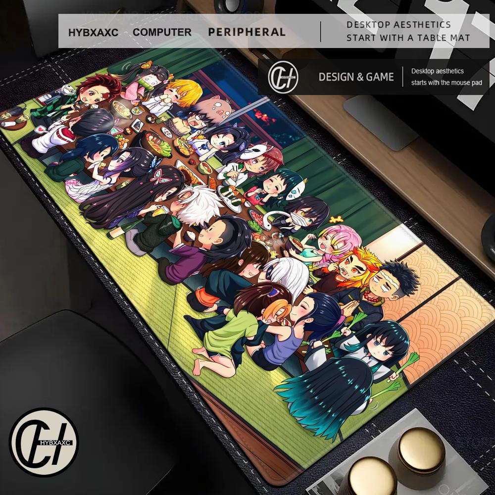 Ddemonsslayer Zzenitsu Gaming Mouse Pad Rubber Desk Mat Keyboard Large Mouse Pad Lock Edge Desk Pad Table Mat Use Hybxaxc