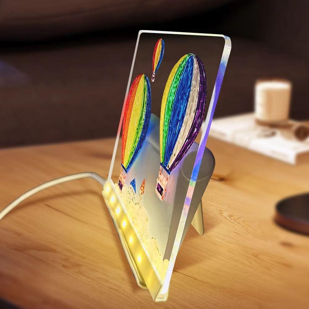 Colorful 7 Pens LED Note Board with Night Light USB Power Children's Drawing Board  DIY Project