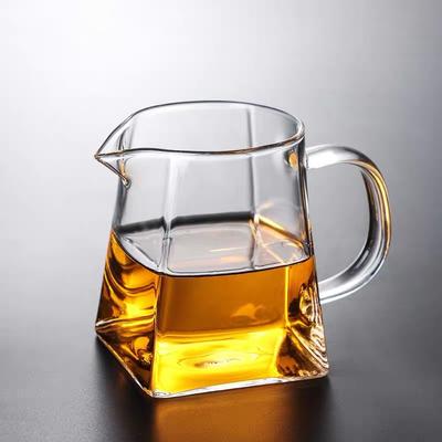 Vierkante glazen mannelijke beker hoge borosilicaat eerlijke beker thee zee hoge temperatuur bestendig thee scheider kung fu theeset Chinees eenvoudig