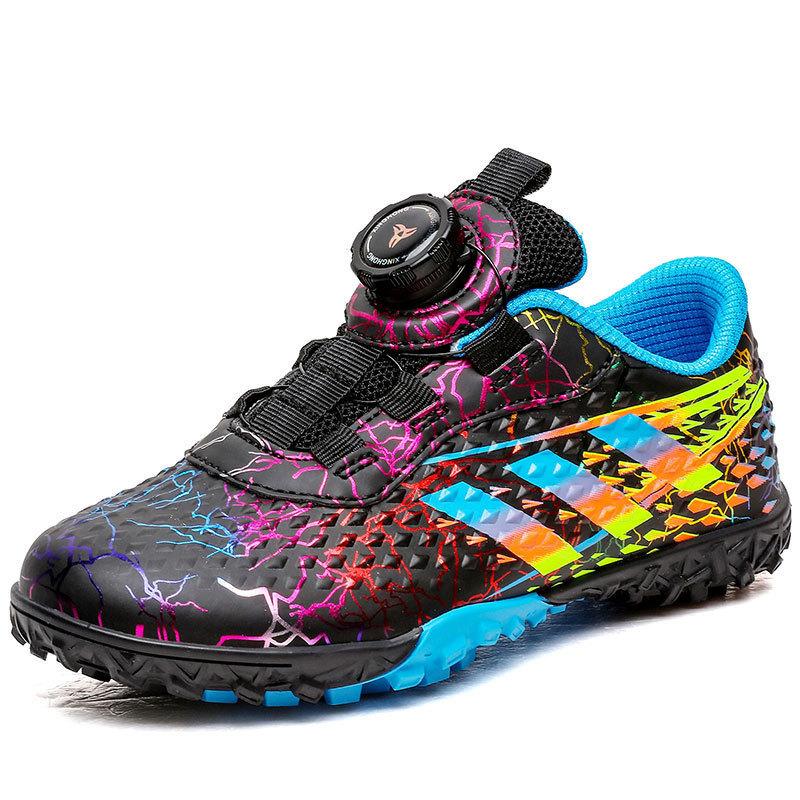 Girls' football shoes, children's rotating button broken nail sneakers, boys' competition training shoes, and older children's running shoes