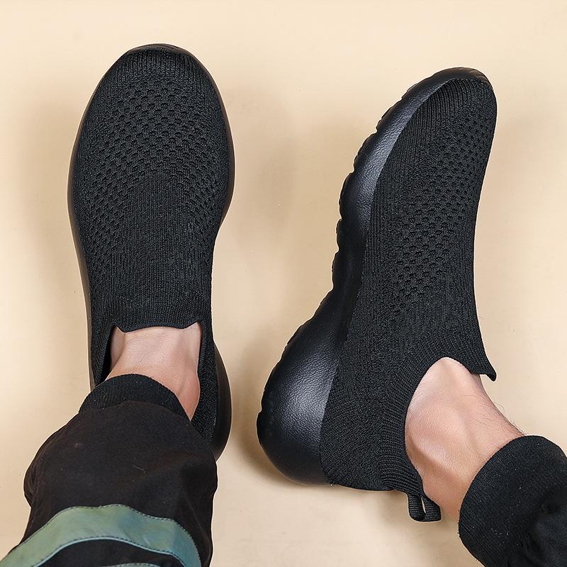2025 Set of Feet Casual Sports Shoes Men's Light and Comfortable Soft Sole One Pedal Women's Thick-soled Trendy Fly-woven Socks Shoes