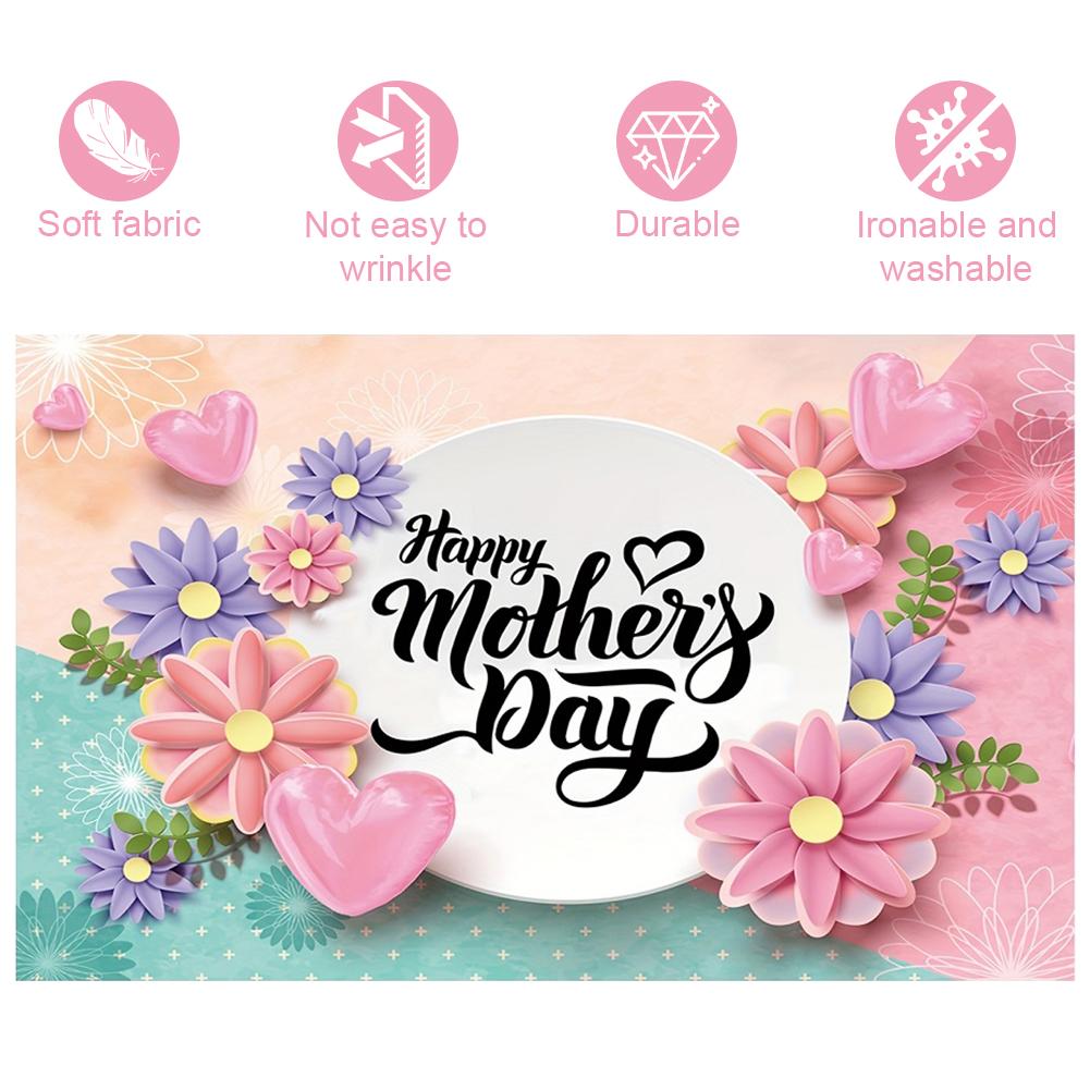 Happy Mothers Day Banner Mothers Day Backdrop 5.9x7.9ft Mothers Day Background Decorative Mothers Day Decoration for Photography