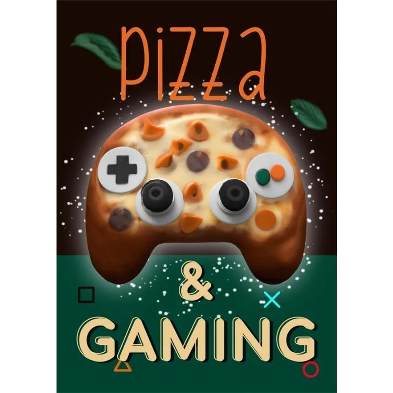 Neon Canvas Prints Painting Eat Sleep Game Repeat Funny Gaming Quote Posters Mural Wall Art for Home Gamer Room Decor No Light