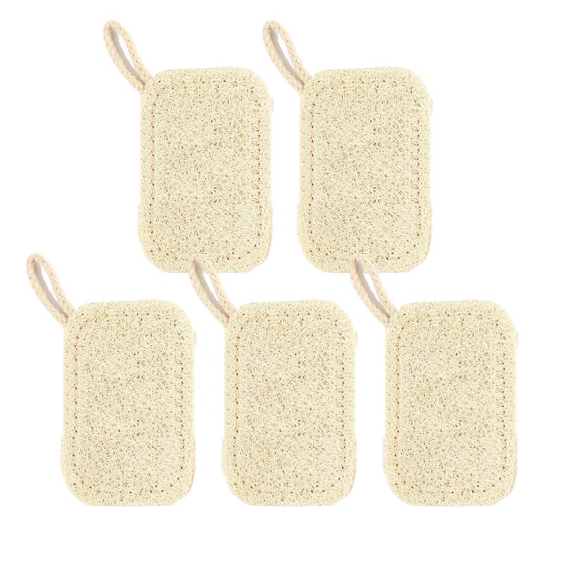 6pcs Natural Luffa Dish Towel Washing Cloth Sponge Loofah Scrub Pad Dish Pot Oil Stain Removing Scrubber Kitchen Clean Brushes P