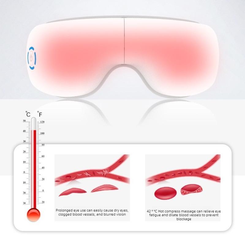 In Stock High Frequency Vibrating Air Compression Wireless Household Portable Eye Massager With Music Heat Eye Care Massager