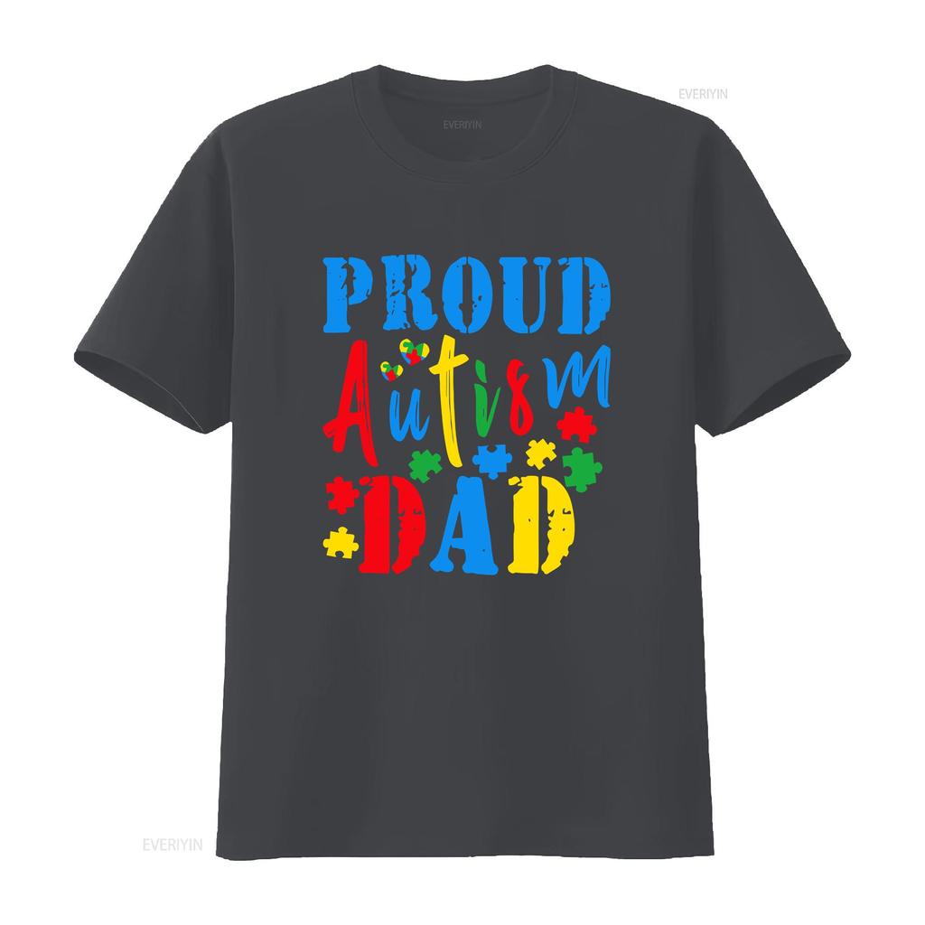 Proud Autism Awareness Fathers Day T Shirt Top Ad Vintage Breathable Slightly Stylish Casual Streetwear Graphic Fashion