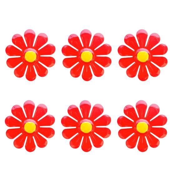 Iron Sunflower Decor 6Pcs Metal Flowers Wall Decor, Flower Ornament Art, Decorative Set Hanging Decoration Garden for Outside Indoor Patio,