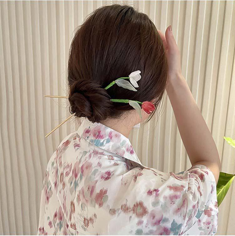 New Chinese Style Butterfly Flower Bead Tassel Hairpin, Chinese Style High-End Hairpin, Hanfu Versatile Hairpin, Hair Accessory for Women