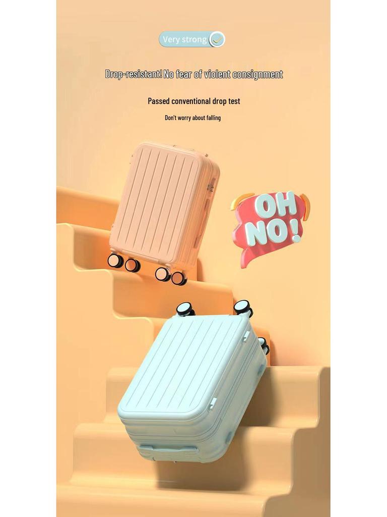 Solidna koreańska walizka na kółkach: Stylowa, Wytrzymała Walizka Podróżna dla Studentów i Kobiet z Zamkiem Szyfrowym, Opcja Skórzana Dostępna dla Mężczyzn.