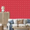 Christmas wallpaper mint red and coral motifs 50x1000