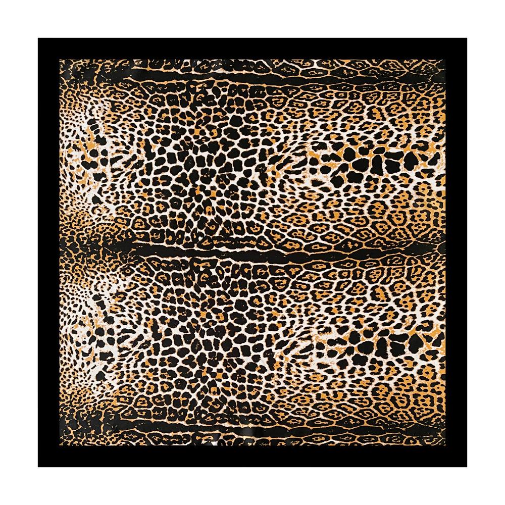 Headscarf, Faux Silk Satin Square Scarf, Leopard-print Scarf, 90cm Large Scarf