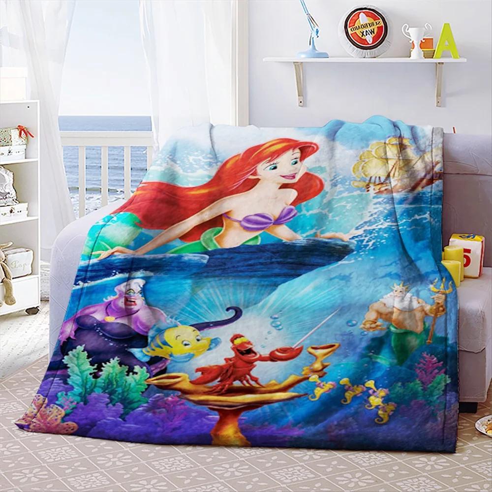 Mermaid Princess Ariel Home Textile Coral Fleece Throw Blankets Good Quality Flatsheet Bedding for Baby Kids Girls Gifts