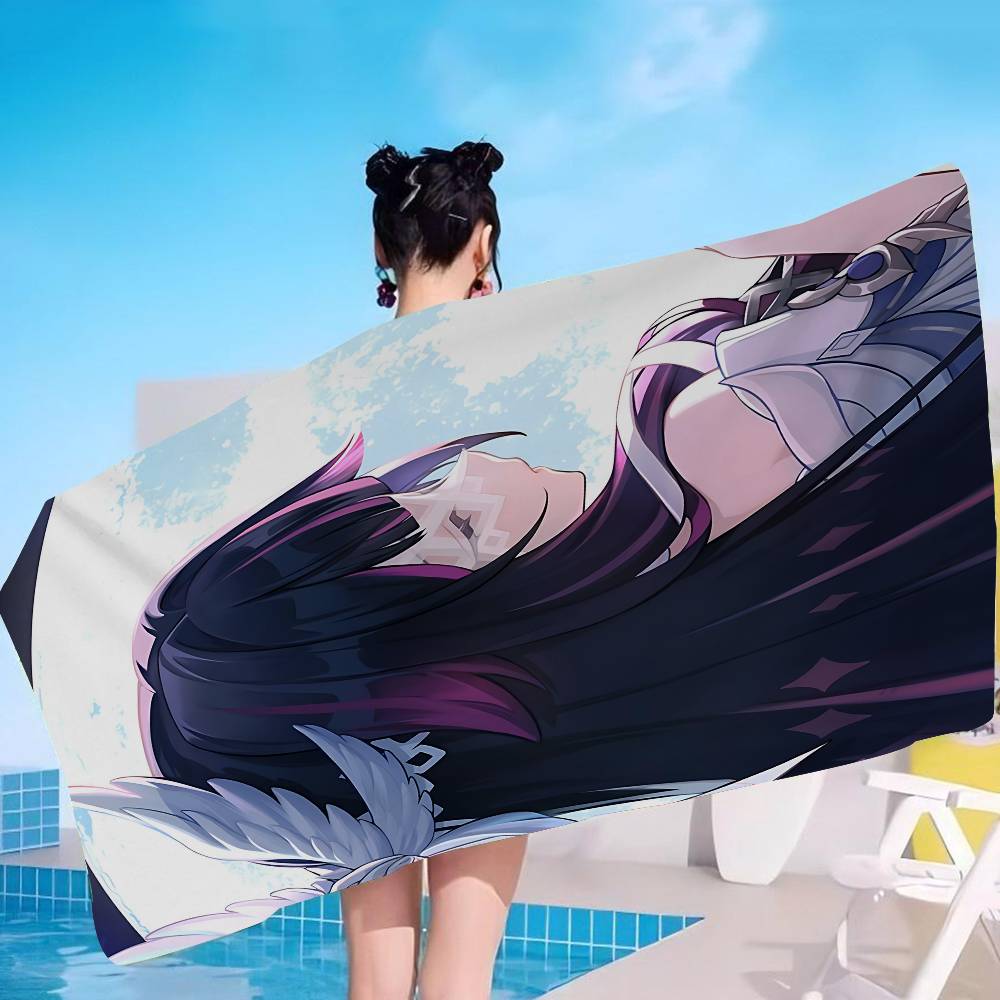 G-Genshin I-Impacts C-Columbinas Microfiber Blanket Quick Drying Beach Towels Oversized Printing Super Absorbent Pool Towel Blanket