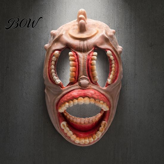 Realistic Grimace Mask Halloween Horror Mask, with Hollow Fangs, Lightweight Breathable Creepy Fangs PU Foam for Party Cosplay Costume Props