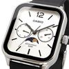CASIO Standard Moon Phase Analog Mens Watch MTP-M305L-7AV Black Leather Band Silver Overseas Model