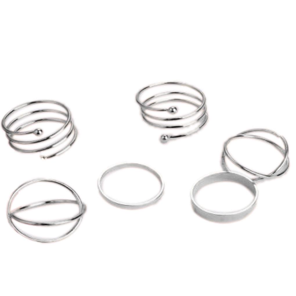 6 Pieces Girls Ring Set Adjustable Joint Jewellery Alloy Opening Decoration Elegant Rings Accessories for Birthday Party