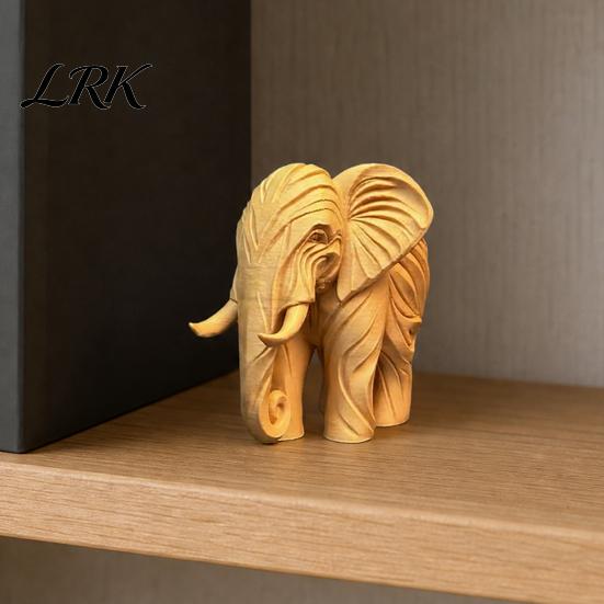 Modern Elephant Ornament 3D Printed Figurine, One-Piece Molding, Cute Simulated Figurine Model, Desktop for Home, Bookshelf Decoration Retro